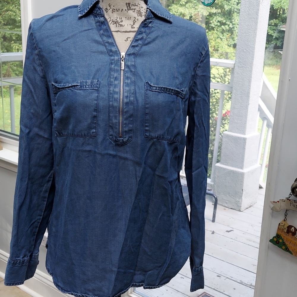 New York & Co., denim color top, Medium